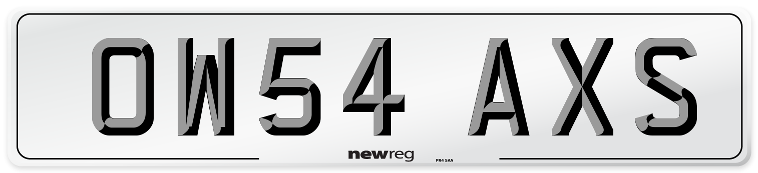 OW54 AXS Number Plate from New Reg